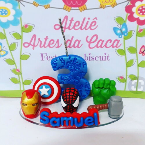 Topo de bolo símbolos herois