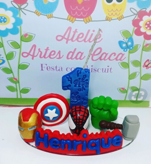 Topo de bolo símbolos herois
