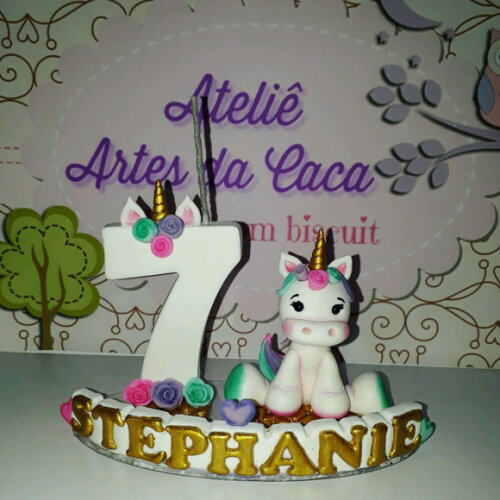 Topo de Bolo Unicornio