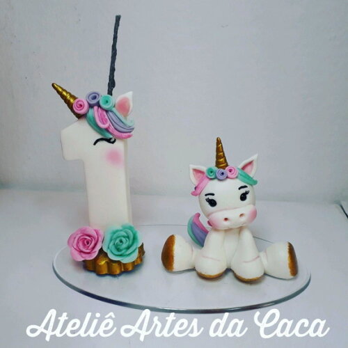 Topo de Bolo Unicornio Baby