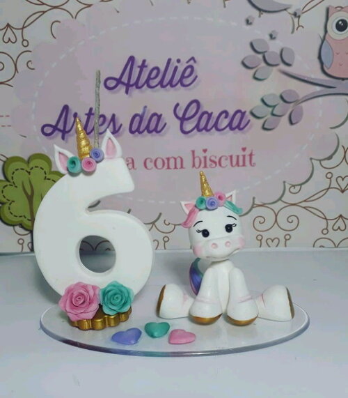 Topo de Bolo Unicornio Baby