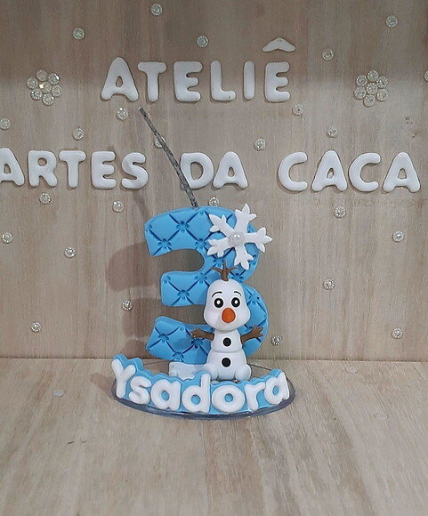 Vela boneco de neve princesa do gelo