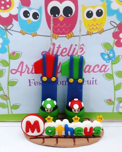 Vela com nome Mario