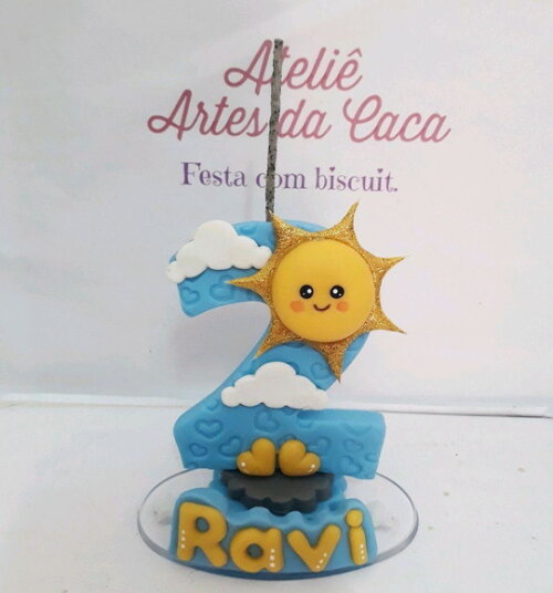 Vela com nome raio de Sol menino
