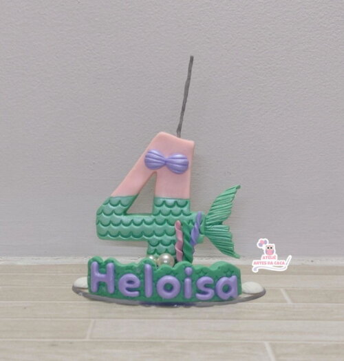 Vela com nome tema Sereia