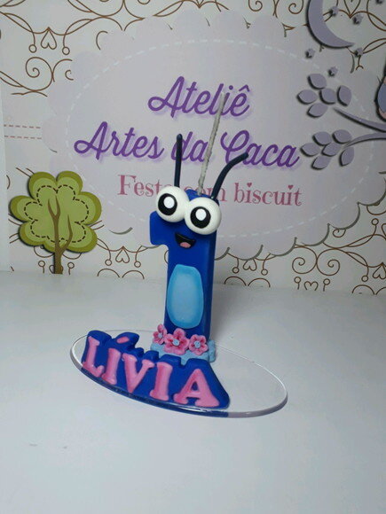 Vela em biscuit Bob