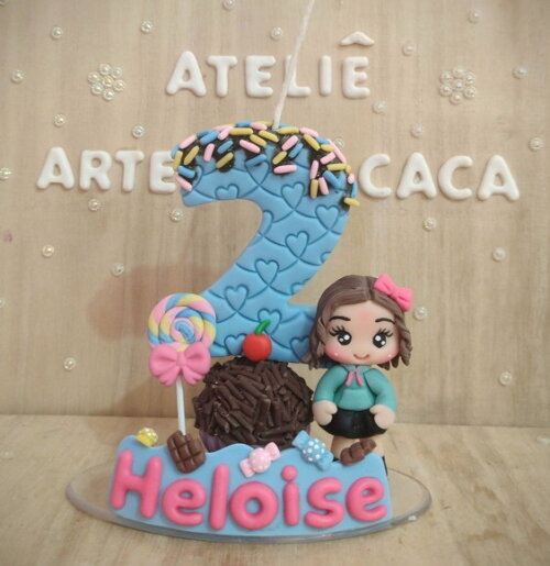 Vela Personalizada Tema Doces