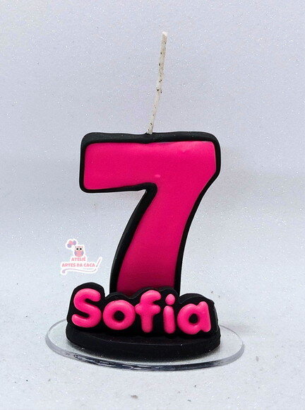 Vela Pink com Preto