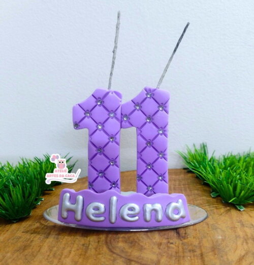 Vela Roxa com Strass