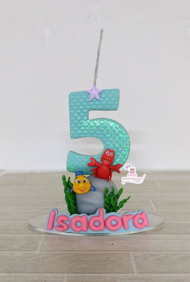 Vela Sereia Personalizada com Nome