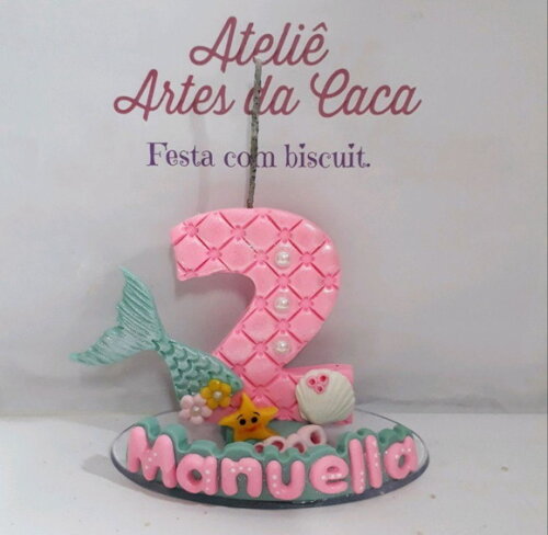 Vela sereia personalizada com nome