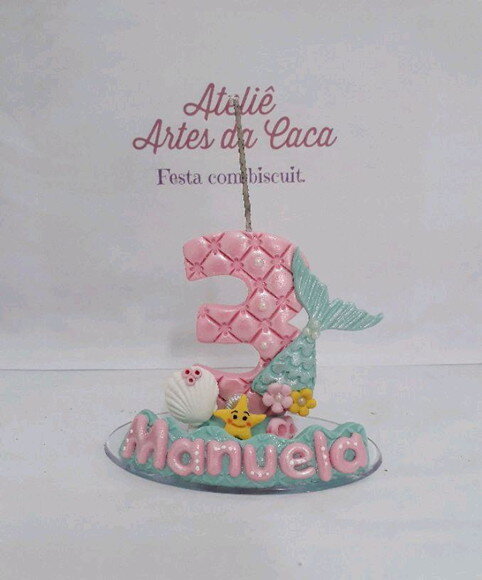 Vela sereia personalizada com nome