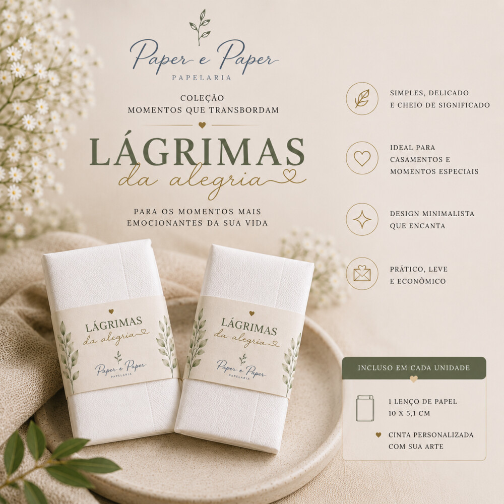 Lágrimas de Alegria Personalizada para Casamento | Kit 150 Unida