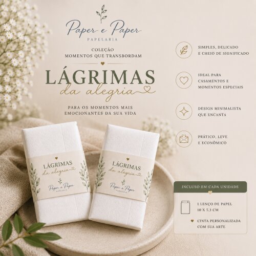 Lágrimas de Alegria Personalizada para Casamento | Kit 50 Unidades