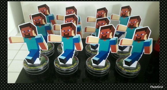 10 Latinhas Minecraft Lembrancinha Personalizada Festa