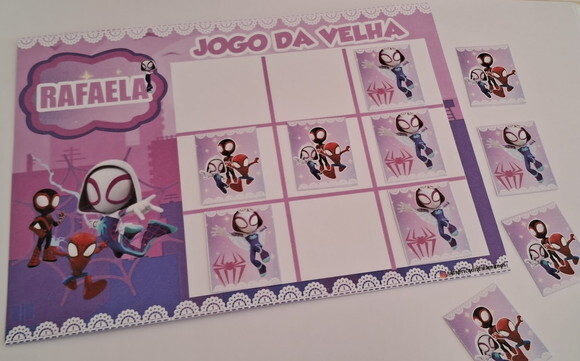 10 Lembrancinhas Aniversário Jogo da Velha Spidey Festa