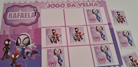 10 Lembrancinhas Aniversário Jogo da Velha Spidey Festa