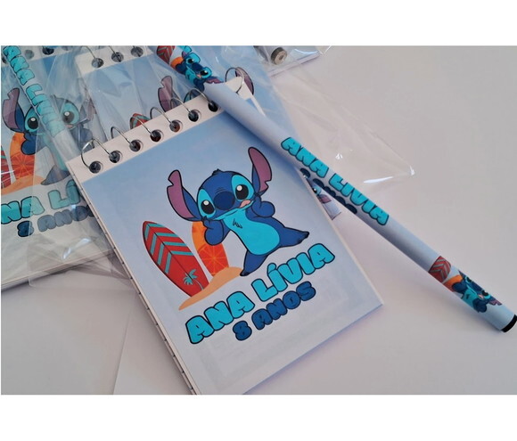 10 Lembrancinhas Bloquinho com Lápis Personalizado Sitch