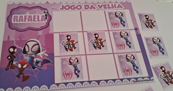 10 Lembrancinhas Aniversário Jogo da Velha Spidey Festa