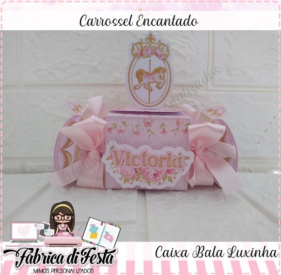 10 Lembrancinhas Carrossel Encantado Luxo Personalizados