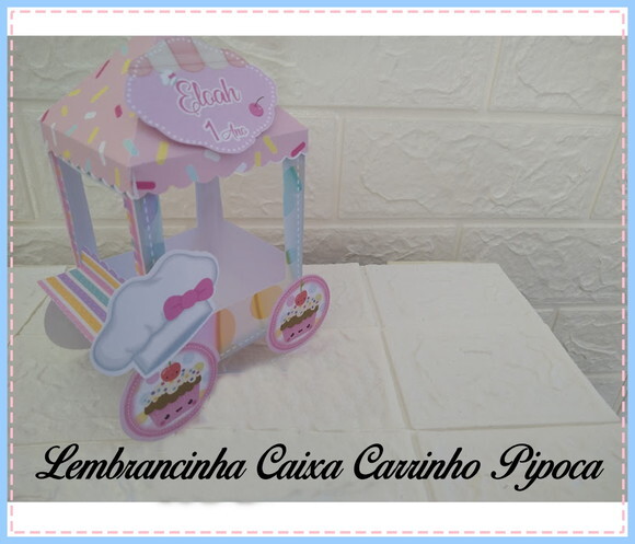 10 Lembrancinhas Confeitaria Doceria Carrinho Pipoca Caixa