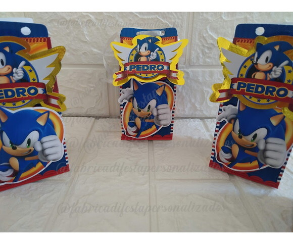 10 Lembrancinhas de Aniversário Sonic Caixinhas Festa