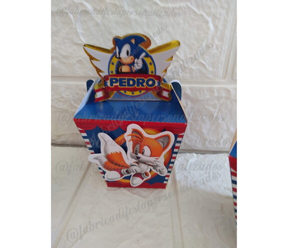 10 Lembrancinhas de Aniversário Sonic Caixinhas Festa