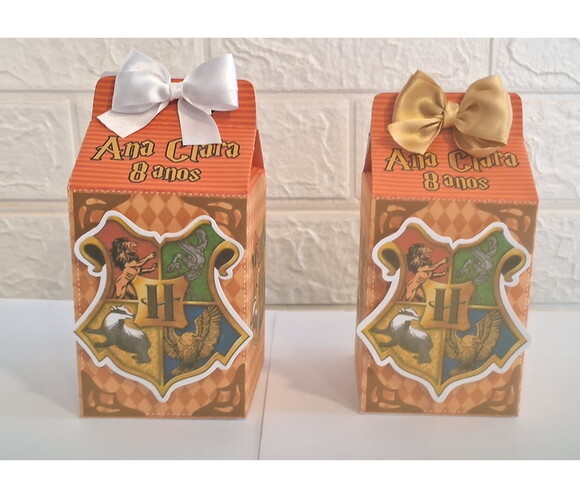 10 Lembrancinhas Harry Potter Caixa Milk Aniversário Festa