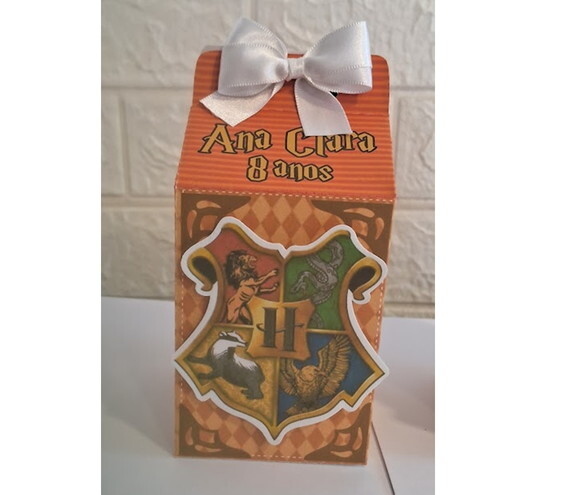 10 Lembrancinhas Harry Potter Caixa Milk Aniversário Festa
