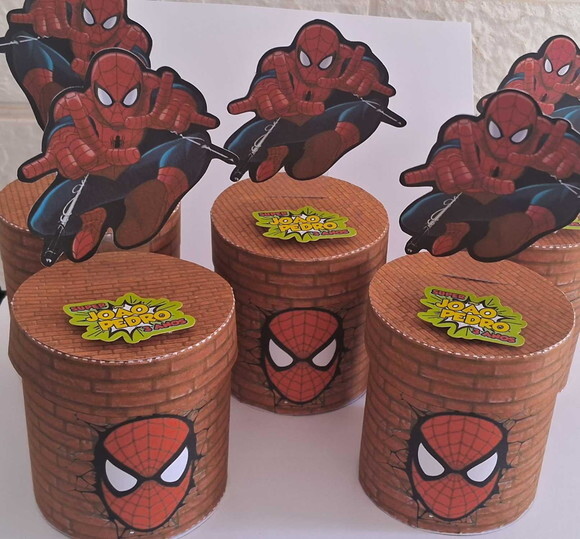 10 Lembrancinhas Homem Aranha Caixinhas Aniversário Festa