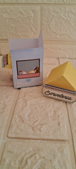 10 Lembrancinhas Personalizada Sorveteria Casinha de Sorvete