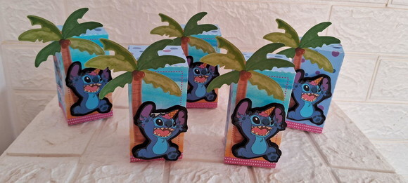 15 Caixas Cubo Stitch Lembrancinha de Aniversário Festa