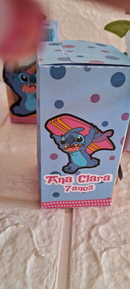 15 Caixas Cubo Stitch Lembrancinha de Aniversário Festa