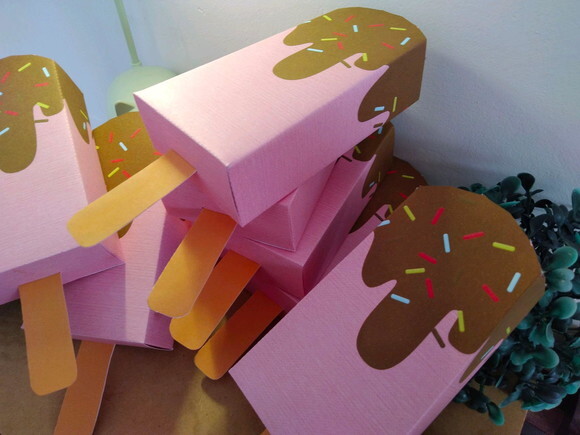 15 Lembrancinha Sorveteria Caixa Picolé Sorvete Aniversário