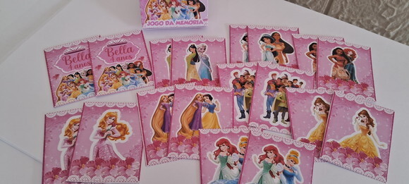 15 Lembrancinhas Aniversário Joguinho da Memória Princesas