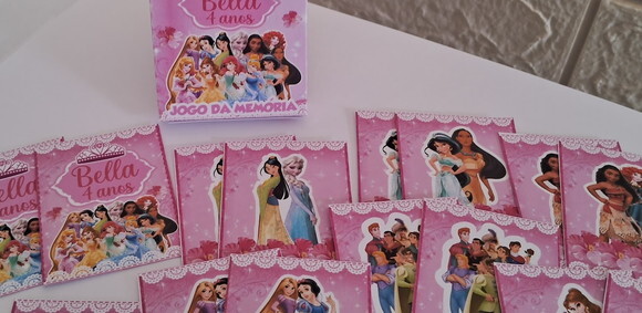 15 Lembrancinhas Aniversário Joguinho da Memória Princesas