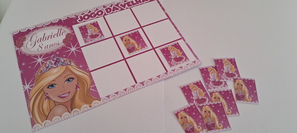 15 Lembrancinhas Jogo da Velha Barbie Aniversário Festa