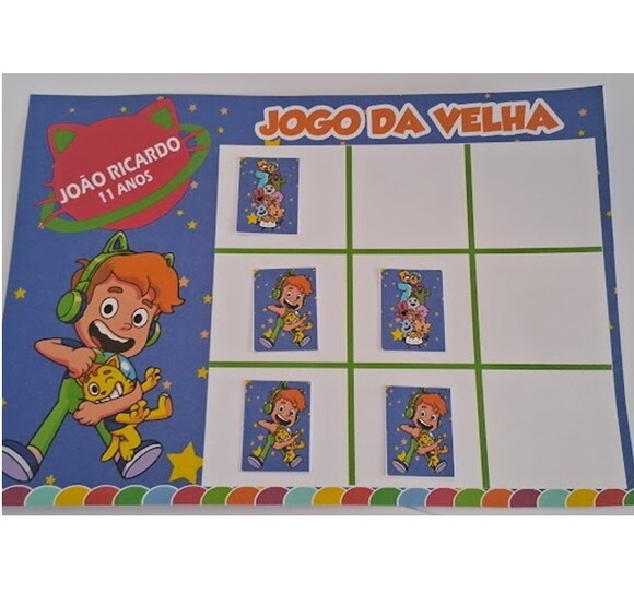 15 Lembrancinhas Jogo da Velha Gato Galáctico Aniversário