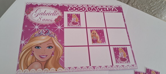 15 Lembrancinhas Jogo da Velha Barbie Aniversário Festa