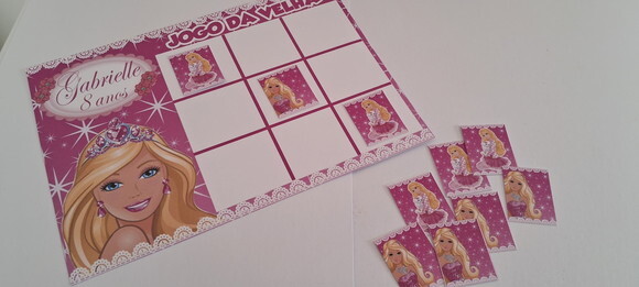 15 Lembrancinhas Jogo da Velha Barbie Aniversário Festa