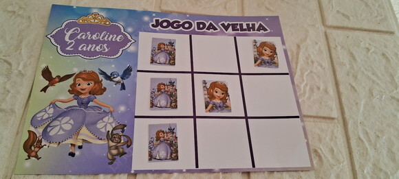 15 Lembrancinhas Jogo da Velha Princesa Sofia Aniversário