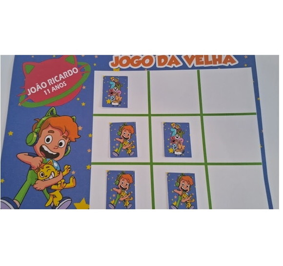 15 Lembrancinhas Jogo da Velha Gato Galáctico Aniversário