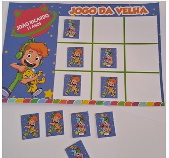 15 Lembrancinhas Jogo da Velha Gato Galáctico Aniversário