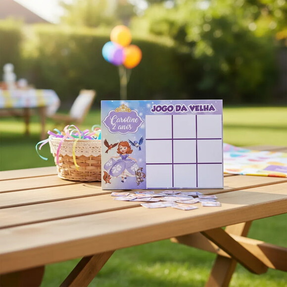 15 Lembrancinhas Jogo da Velha Princesa Sofia Aniversário