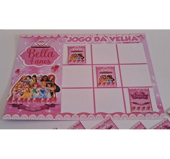 15 Lembrancinhas Jogo da Velha Princesas Aniversário Festa