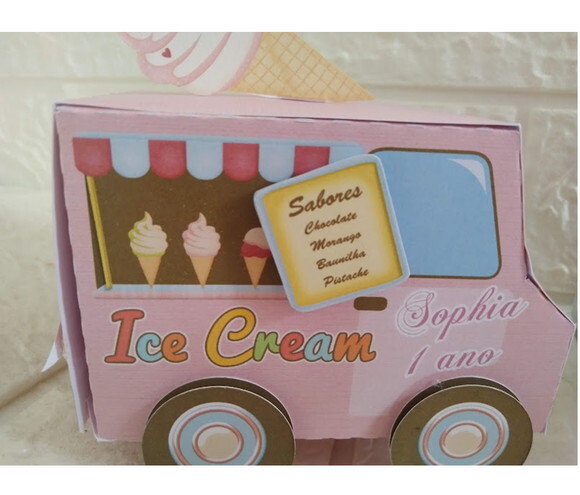 15 Lembrancinhas Sorveteria Festa Aniversário Sorvete Caixa