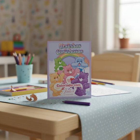 20 Lembrancinha Ursinhos Carinhosos Mini Livrinho de Colorir