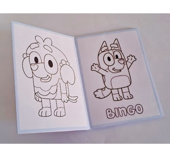 20 Lembrancinhas Bluey Aniversário Mini Livrinho de Colorir