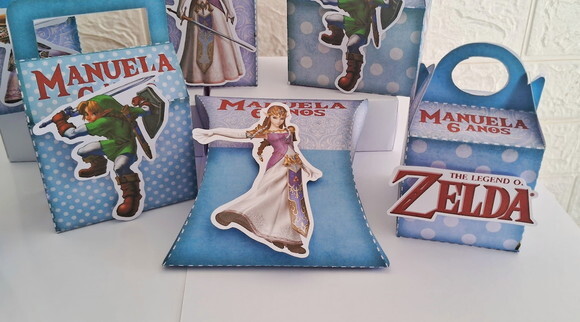 20 Lembrancinhas Zelda Aniversário Kit Festa Caixinhas Zelda