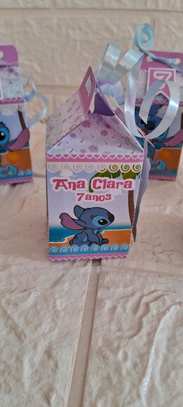 30 Caixas Milk Stitch Rosa Lembrancinhas de Aniversário